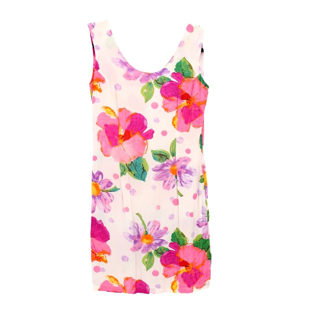 Jams World Dress size 7 Surf Line Sheath Floral‎ Sleeveless Rayon Vintage 90's